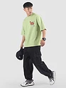 Pista Green Distressed Typo Puff Print Oversized T-Shirt