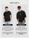 Black Lazy Boys Printed Oversized T-Shirt