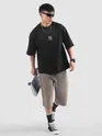 Black Lazy Boys Printed Oversized T-Shirt
