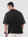 Black HD Print Patch Oversized T-Shirt