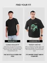Black HD Print Patch Oversized T-Shirt
