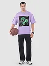 Lavender HD Print Patch Oversized T-Shirt