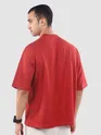 Brick Red Rock and Roll HD Printed Oversized Tshirt