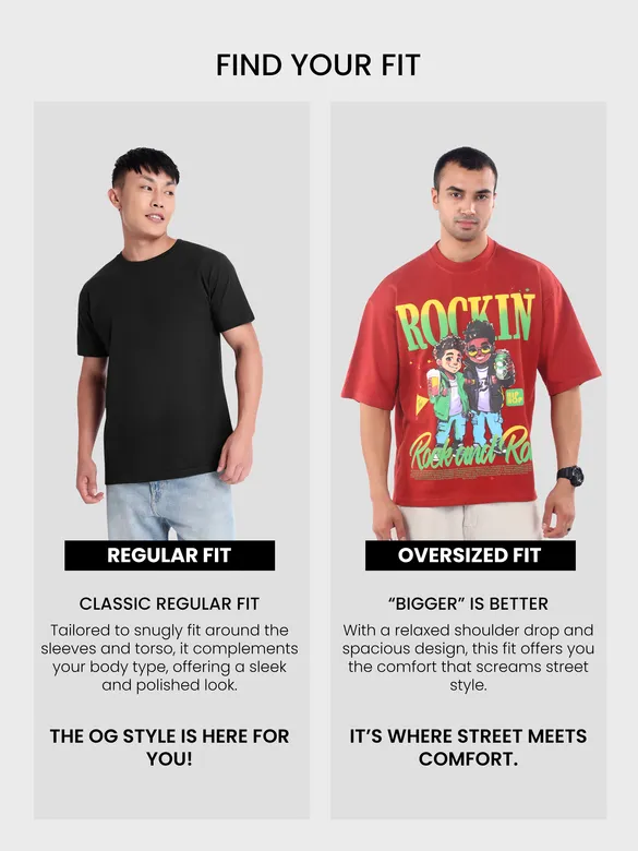 Brick Red Rock and Roll HD Printed Oversized Tshirt