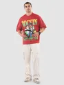 Brick Red Rock and Roll HD Printed Oversized Tshirt