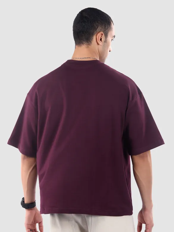 Dark Purple Rock and Roll HD Printed Oversized Tshirt