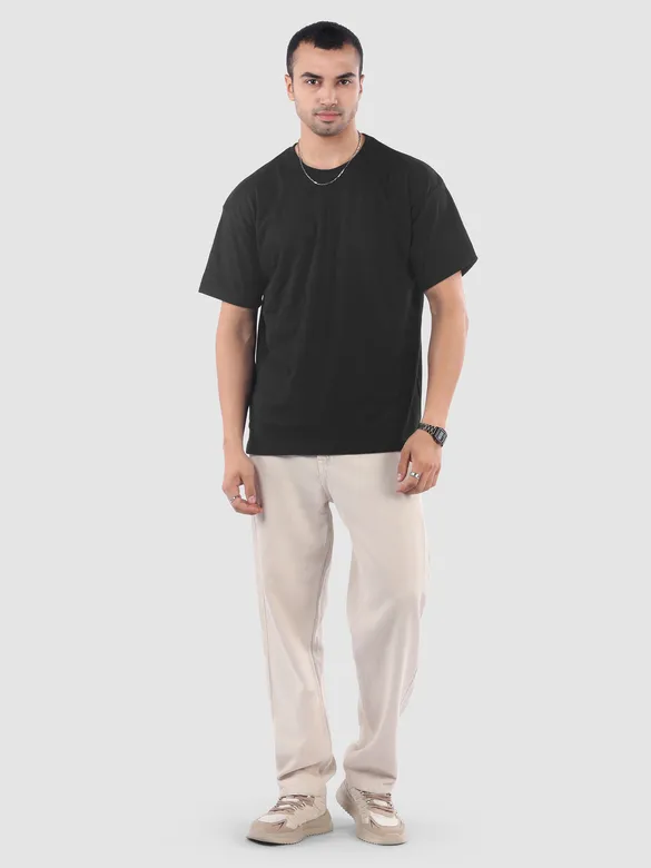 Black Structured Oversized T-Shirt