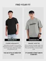Light Grey Spray Print Gothic Oversized T-Shirt