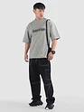 Light Grey Spray Print Gothic Oversized T-Shirt