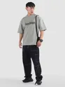 Light Grey Spray Print Gothic Oversized T-Shirt