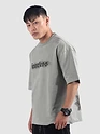 Light Grey Spray Print Gothic Oversized T-Shirt