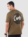 Dark Tan Canes Printed Oversized T-Shirt