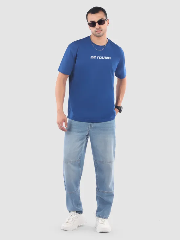 Royal Blue Beyoung Back Printed Tshirt