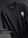 Black Applique Patch HD Print Oversized T-Shirt