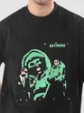 Black HD Print Patch Oversized T-Shirt