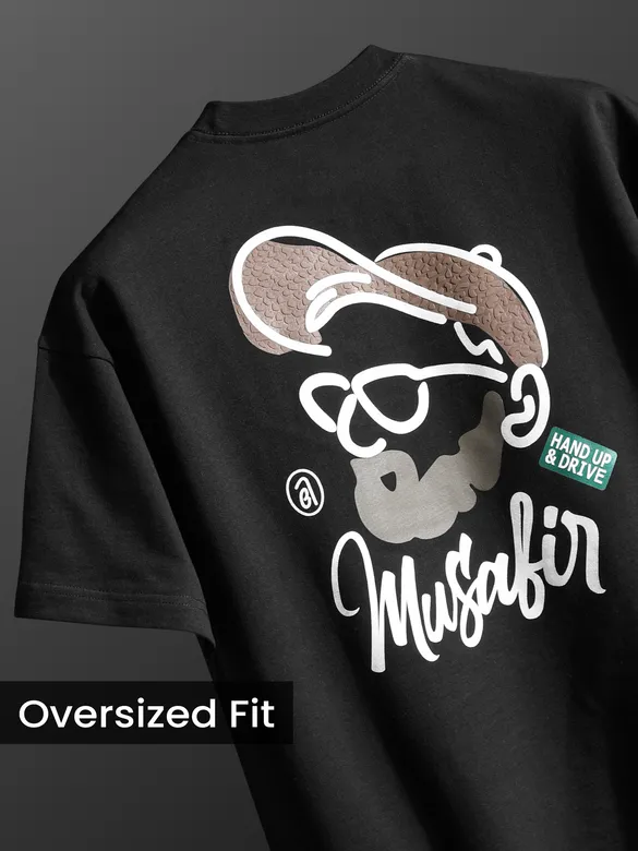 Black Musafir Printed T-Shirt