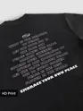 Black Peace Printed Ribbed Edge Oversized T-Shirt