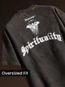 Black Spirituality Acid Wash Oversized T-Shirt