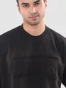 Black Spirituality Patchwork Acid Wash Oversized Tshirt