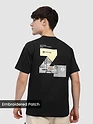 Black Z Embroidered Patch Oversized T-Shirt