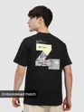 Black Z Embroidered Patch Oversized T-Shirt