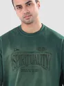 Bottle Green Spirituality Patchwork Acid Wash Oversized Tshirt