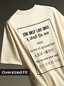 Cream YOLO Back Patch Print Oversized T-Shirt