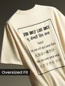 Cream YOLO Back Patch Print Oversized T-Shirt