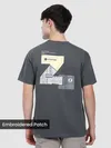 Dark Grey Z Embroidered Patch Oversized T-Shirt