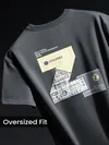 Dark Grey Z Embroidered Patch Oversized T-Shirt