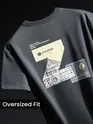 Dark Grey Z Embroidered Patch Oversized T-Shirt