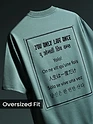 Dream Blue YOLO Back Patch Print Oversized T-Shirt