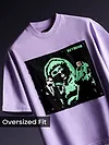 Lavender HD Print Patch Oversized T-Shirt