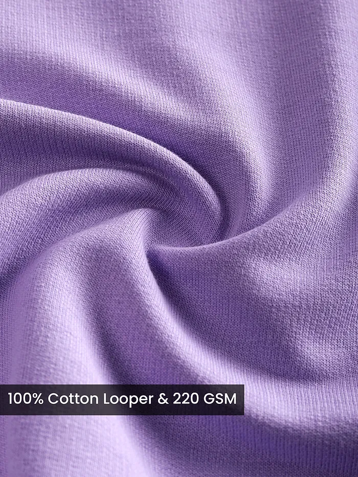 Lavender HD Print Patch Oversized T-Shirt