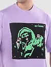 Lavender HD Print Patch Oversized T-Shirt