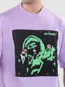 Lavender HD Print Patch Oversized T-Shirt