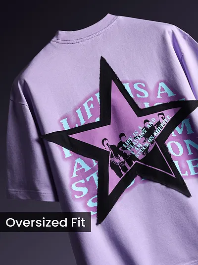 Lavender Star Patch Oversized T-Shirt