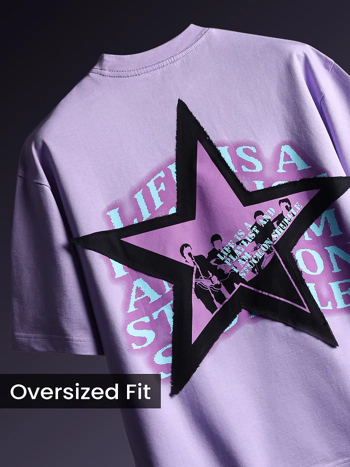 Lavender Star Patch Oversized T-Shirt