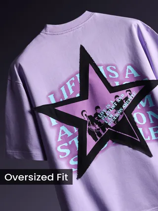 Lavender Star Patch Oversized T-Shirt