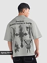Light Grey Spray Print Gothic Oversized T-Shirt