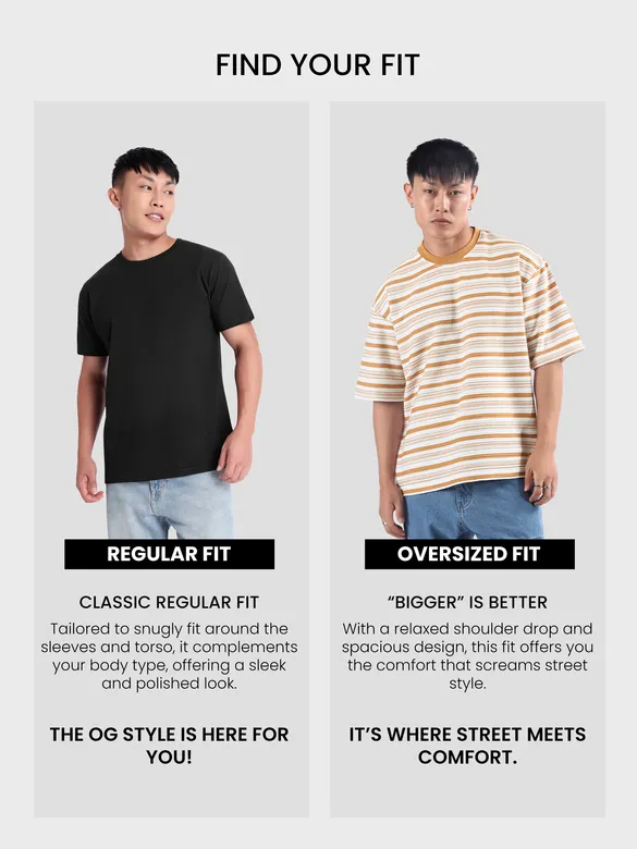 Orange Stripe Textured Oversized T-Shirt