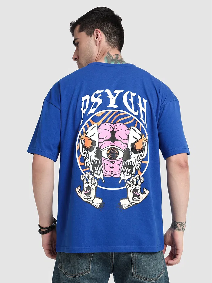 Psych Printed Oversized T-shirt for Men