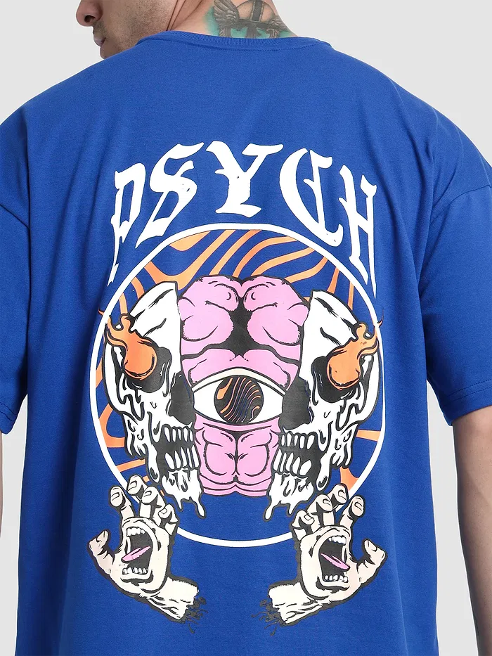 Psych Printed Oversized T-shirt for Men