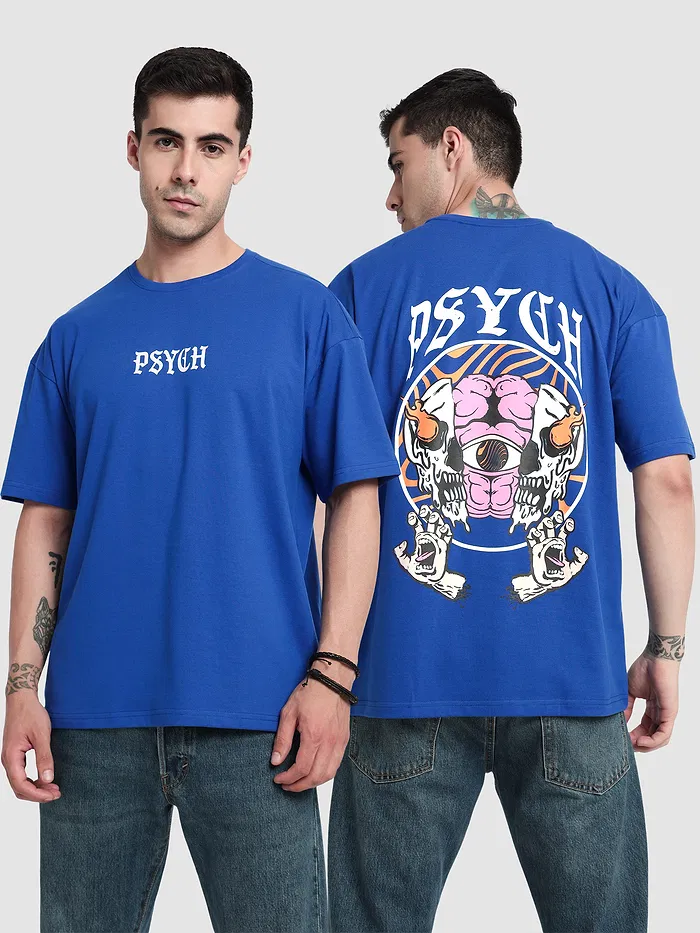 Psych Printed Oversized T-shirt for Men