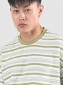 Sage Stripe Textured Oversized T-Shirt