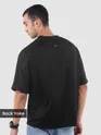 Black Puff Patch Pocket Oversized T-Shirt