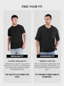 Black Puff Patch Pocket Oversized T-Shirt