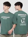 Teal Green Wanderlust Back Patch Oversized T-Shirt