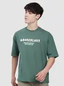 Teal Green Wanderlust Back Patch Oversized T-Shirt