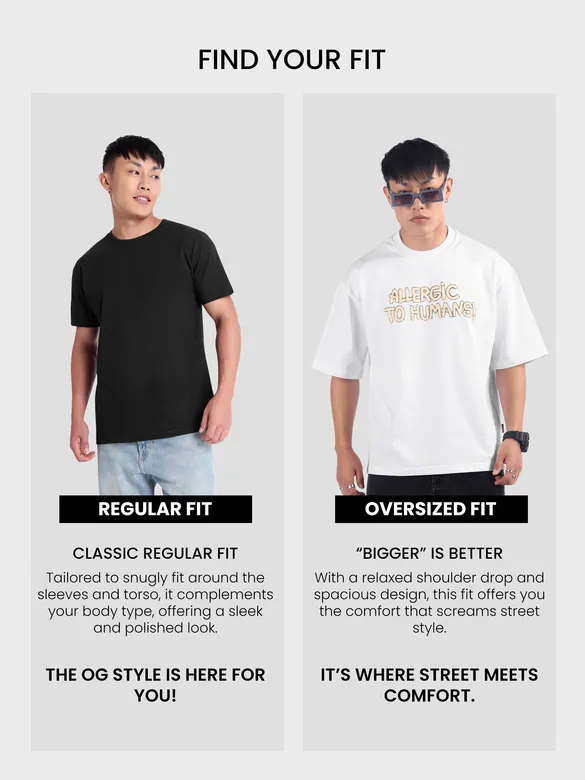 White Allergic To Human Puff Printed Oversized T-Shirt